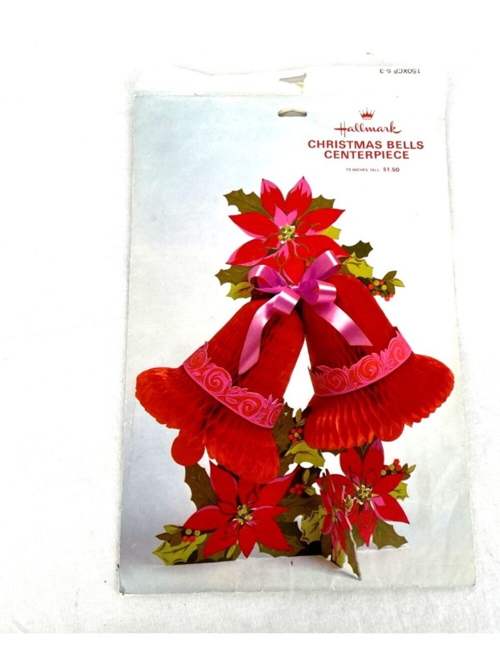 Hallmark Christmas Bell Honeycomb Tissue Centerpiece 13" Tall Set Of 2